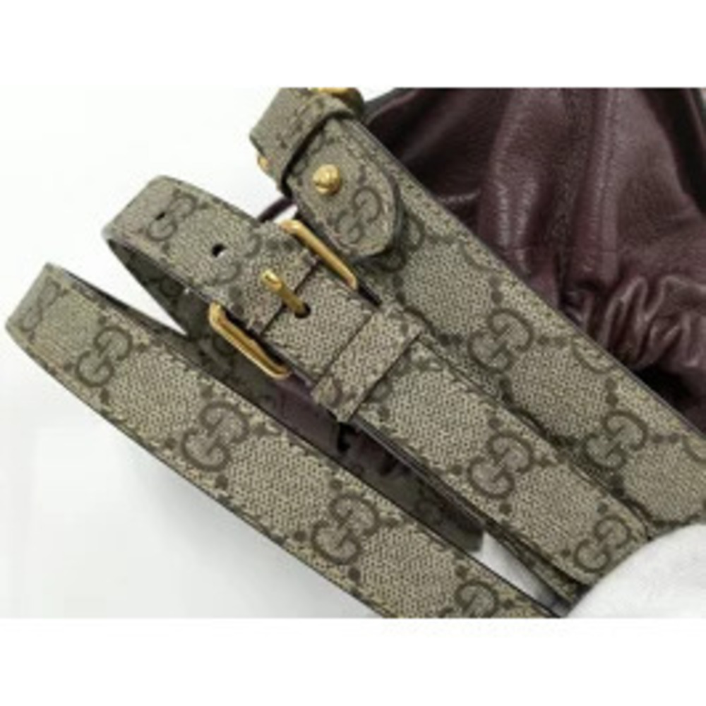 GUCCI shoulder bag leather canvas Bordeaux Red - Picture 5 of 9
